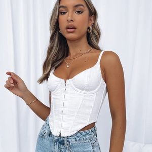 No Shade Corduroy Bustier in Off White